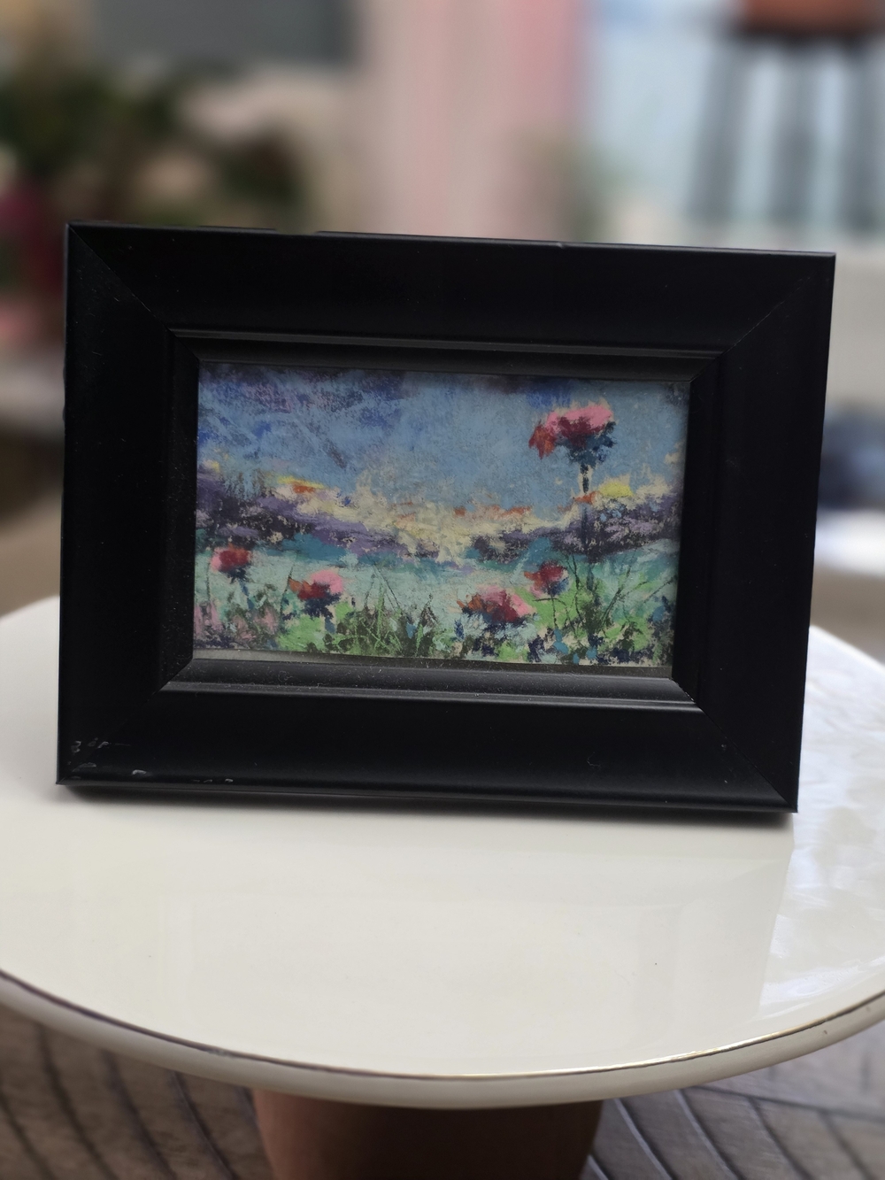 Atc Framed Landscape Art Picture Black Frame 4in x 3in. Signed By Me, The Artist